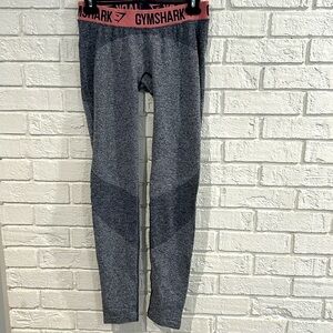 Gymshark Gray Legging With Pink Band- Size Medium